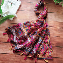 Load image into Gallery viewer, New ethnic scarf diamond printed Tibetan scarf

