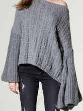 Load image into Gallery viewer, Loose Knitting Solid Color Flared Long Sleeves Sweater Tops
