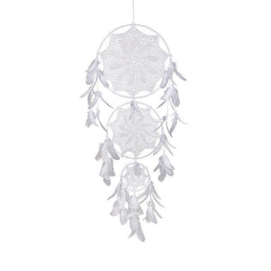 Handmade White Feather Boho Dream Catchers Wall Hanging Ornament