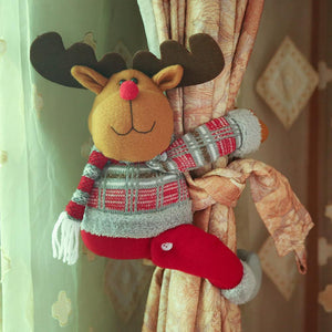 Santa Claus Elk Snowman Doll Curtain Buckle Christmas Decoration