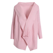 Load image into Gallery viewer, Casual Pink Solid Color Knit Cardigan Sweater
