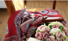 Load image into Gallery viewer, Reversible Woven Pattern Tassels Multi Purpose Sofa Cover Throw Blankets
