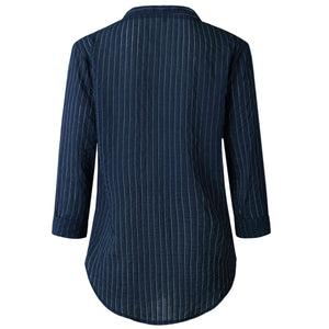 Fashion Button V-Neck Long Sleeve Blouse Shirt