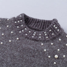 Load image into Gallery viewer, Bead Lantern Sleeve Knitted Sweater Pullover
