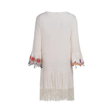 Load image into Gallery viewer, Embroidered Flared Sleeves Tassel Mini Dress
