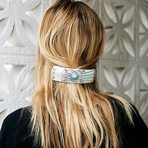 Fashion Retro Gemstone Gold Silver Hair Clips Accessories Headwear