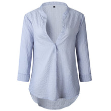 Load image into Gallery viewer, Fashion Button V-Neck Long Sleeve Blouse Shirt
