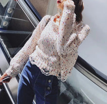 Load image into Gallery viewer, Autumn And Winter New Color Broken Irregular Loose Bat Sleeve Jumper
