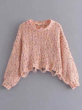 Load image into Gallery viewer, Autumn And Winter New Color Broken Irregular Loose Bat Sleeve Jumper
