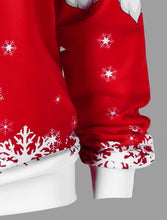 Load image into Gallery viewer, Santa Claus Print Oblique Shoulder Long Sleeve Tops
