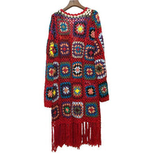 Load image into Gallery viewer, Handmade Hippie Weave Flower Hollow Tassel Sweater Cardigan
