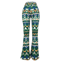 Load image into Gallery viewer, Yt3073 Fashionable Floral Print Green Leisure Pants Women&#39;s Printed Micro Trumpet Trousers
