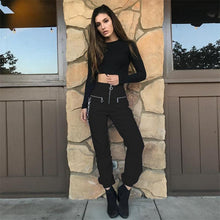 Load image into Gallery viewer, Goth Style Street Wear Cool Zipper Pants
