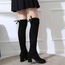 Load image into Gallery viewer, Black Thick Over The Knee Boots
