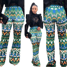 Load image into Gallery viewer, Yt3073 Fashionable Floral Print Green Leisure Pants Women&#39;s Printed Micro Trumpet Trousers
