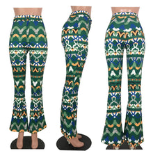 Load image into Gallery viewer, Yt3073 Fashionable Floral Print Green Leisure Pants Women&#39;s Printed Micro Trumpet Trousers
