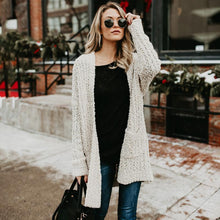 Load image into Gallery viewer, Solid Color Long Sleeve Open Front Chunky Cardigan Sweater
