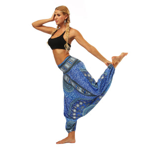 National Wind Style Digital Print Loose Women's Fitness Yoga Pants Leisure Lantern Yoga Pants