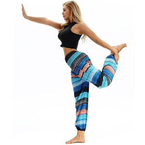 Women's Casual Light Lantern Stripe Dance Pants Popular In Autumn Yoga Loose Pants