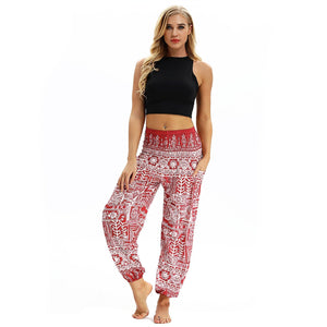 Totem print Women's Casual Light Lantern Dance Pants Popular In Autumn Yoga Loose Pants