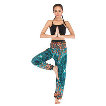 Load image into Gallery viewer, Fashion Thai Casual Yoga Pants Knickers Yoga Suit Women Cotton 52 Loose Floral Pants
