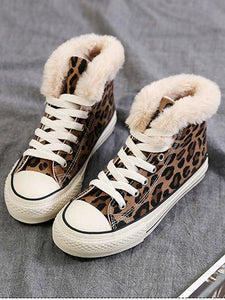 Winter High-Top Leopard Print Wild Warm Snow Boots