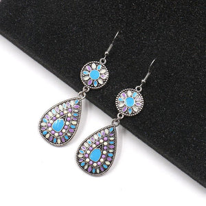 Colorful Inlaid Rice Beads Drop Earrings