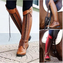 Load image into Gallery viewer, Low Heel Solid Color Winter High Riding Boots
