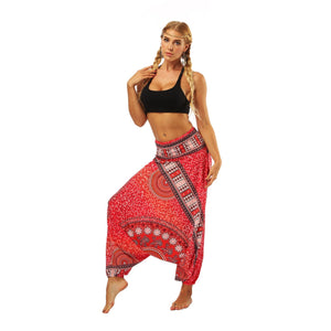 National Wind Style Digital Print Loose Women's Fitness Yoga Pants Leisure Lantern Yoga Pants