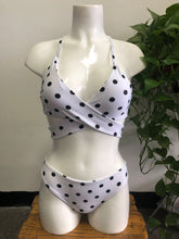 Load image into Gallery viewer, Split Dot Print Swimsuit Sexy Cross Strap Bikini
