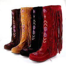 Load image into Gallery viewer, National Style Casual Tassel Bottom Increased Boots
