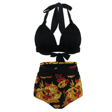 Load image into Gallery viewer, Polka Dot Large Size High Waist Swimsuit Women's Bandage Split Swimsuit Women's Sexy No Steel Rings
