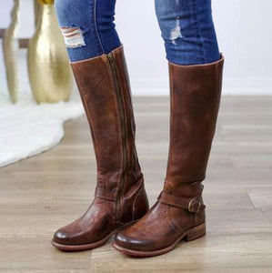 New Leather Stitching Ladies Knight Boots