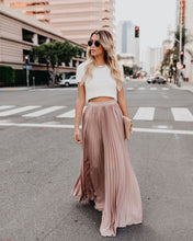 Load image into Gallery viewer, Solid Color High Waist Pleated Long Maxi Skirt
