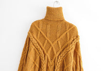 Load image into Gallery viewer, Casual Loose Turtleneck Solid Color Pullover Sweater Jumper
