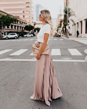 Load image into Gallery viewer, Solid Color High Waist Pleated Long Maxi Skirt
