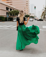 Load image into Gallery viewer, Solid Color High Waist Pleated Long Maxi Skirt
