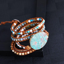 Load image into Gallery viewer, Bohemian Handmade Natural Stones Leather Wrap 5 Layer Bracelet
