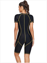 Load image into Gallery viewer, Diving Suit Short-sleeved Zipper Sunscreen Quick-drying Surfing One-piece Swimsuit
