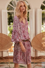 Load image into Gallery viewer, Loose Floral Print Bohemian Button Gypsy Party Midi Dress

