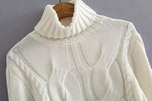 Load image into Gallery viewer, Autumn And Winter High Collar Twist Short Sexy Umbilical Sweater
