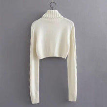 Load image into Gallery viewer, Autumn And Winter High Collar Twist Short Sexy Umbilical Sweater
