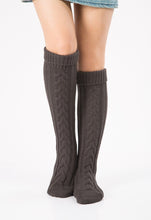 Load image into Gallery viewer, Wool legs leg warp knit Christmas boots over the knee diagonal 8 pattern twist floor socks
