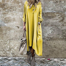 Load image into Gallery viewer, Autumn Women Long Sleeve Casual Buttons Loose Maxi  Ladies Fashion Dress
