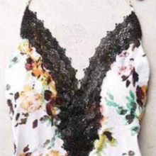 Load image into Gallery viewer, Deep V-Neck Decorative Lace Patchwork Abstract Print Jumpsuits
