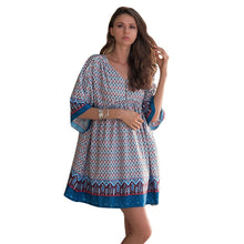Load image into Gallery viewer, Beach Dress Tunic Plus Size Kaftan Boho Summer Bohemian Ladies Loose Dresses Vintage Casual Clothing Vestidos Print Beachwear
