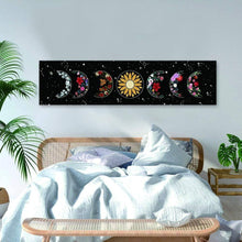 Load image into Gallery viewer, Black and White Moon Sun Wall Hanging Tapestry Moon Floral Throw Blanket Home Decor Wall Hanging Bohemian Wall Tapestries
