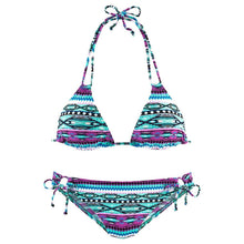 Load image into Gallery viewer, Bohemian Printed Bikini Set Swimwear Halter Vest Tops Swimsuit
