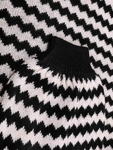 Load image into Gallery viewer, Casual Stripe Printed High-Neck Sweater
