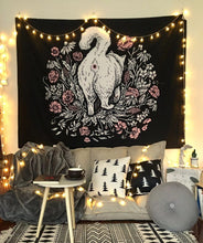 Load image into Gallery viewer, Cat Mysterious Divination Witchcraft Tapestry Wall Hanging Tapestries Baphomet Occult Home Wall Black Cool Decor Cat Coven
